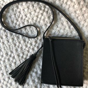 black leather crossbody